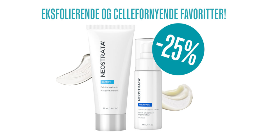 Eksfolierende og cellefornyende  favoritter  -25%!