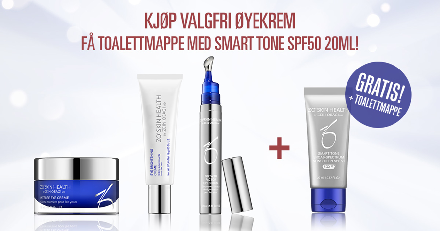 Kjøp valgfri ZO øyekrem og få en toalettmappe med Smart Tone 20ml i gave!